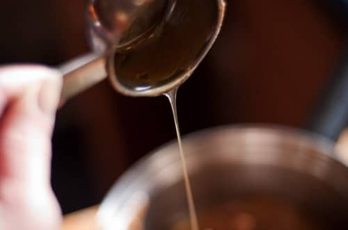 pouring syrup