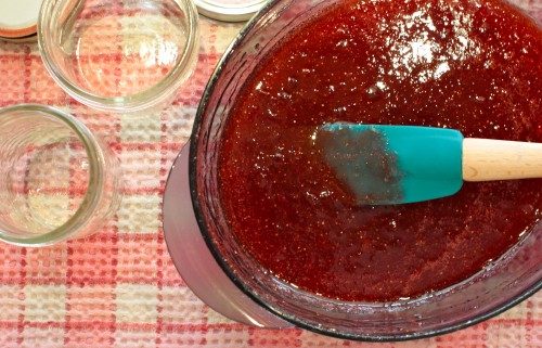 Jam into jars