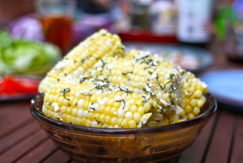 corn with feta