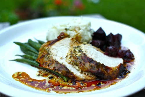 a plate of roast chicken