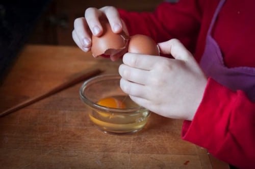 cracking an egg