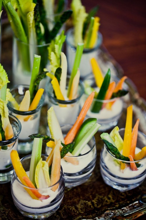 vegetable sticks in dip