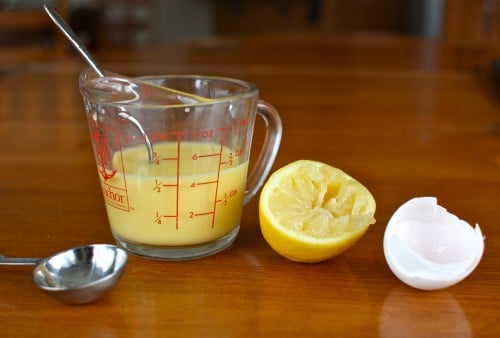 egg shell lemon half