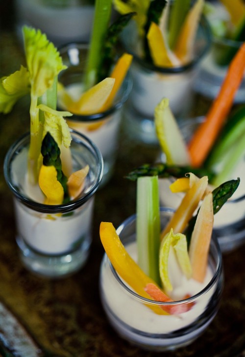 crudite veg in mini glasses
