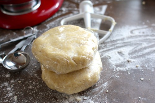 wrapped raw pie dough