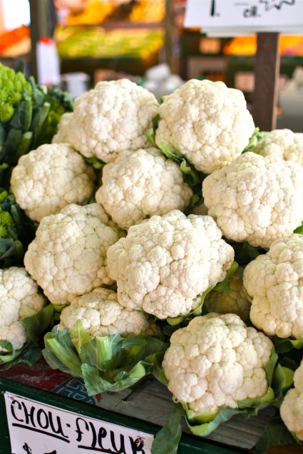 cauliflower at market