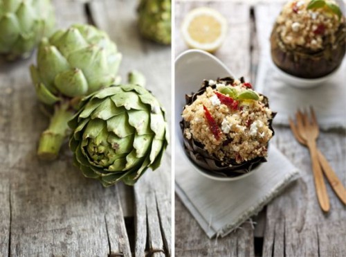 quinoa-stuffed artichokes