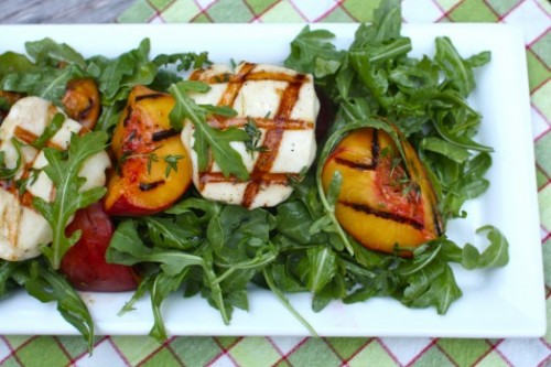 grilled peaches in salad
