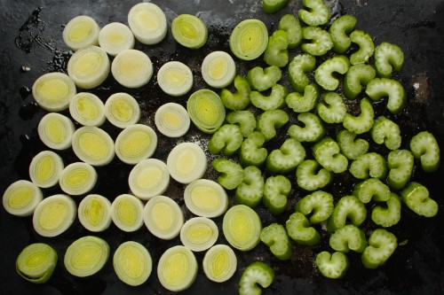 roasting leeks celery