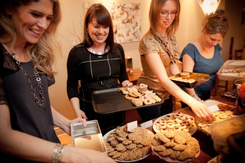 girls selecting cookies