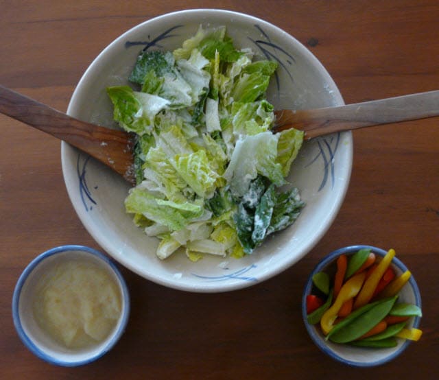 Salad and snacks