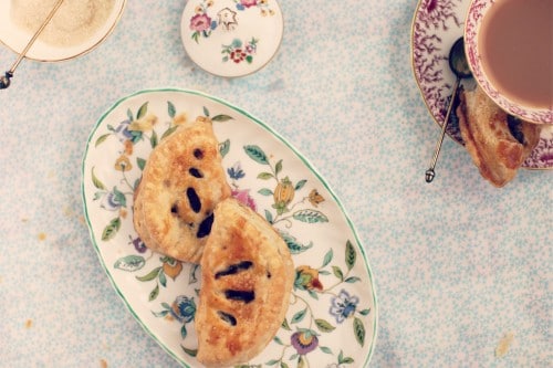 eccles cakes and tea