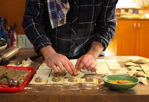 shaping tourtiere hand pies