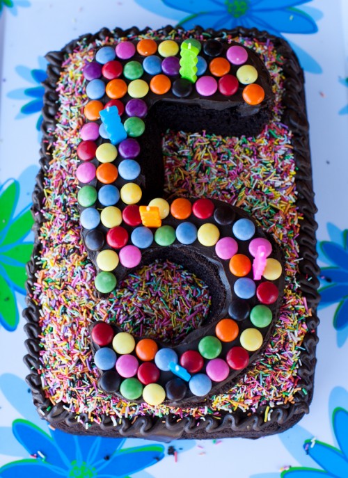 Smartie birthday cake