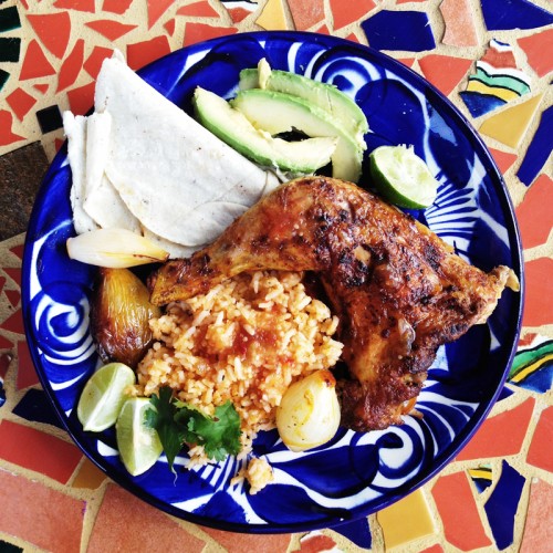 Mexican roast chicken dinner