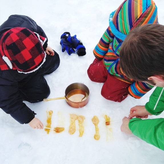 Maple taffy on the snow on simplebites.net