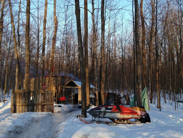 The sugar shack at dusk.