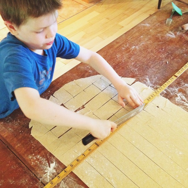Noah cutting crackers | Simple Bites #kidsinthekitchen