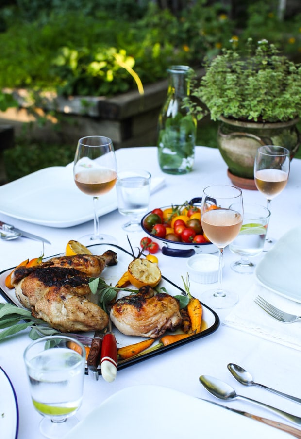 Sage-Scented Barbecued Chicken with Grilled Lemon